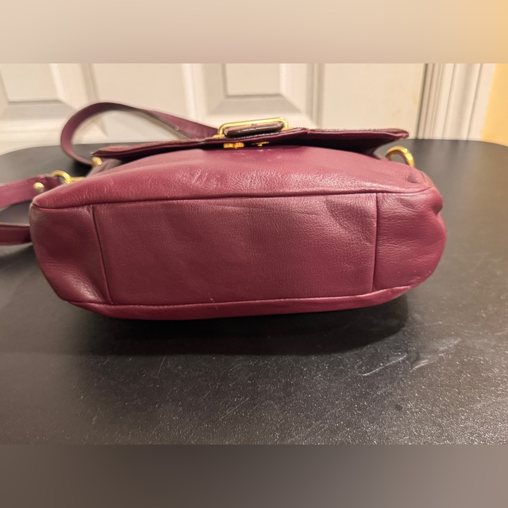 Coach Deep Burgundy Leather crossbody/shoulder Handbag 125206 - Picture 7 of 10